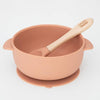 Silicone Baby Bowl & Spoon - Green/Blue/Pink - Green Island