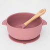 Silicone Baby Bowl & Spoon - Green/Blue/Pink - Green Island