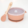 Silicone Baby Bowl & Spoon - Green/Blue/Pink - Green Island