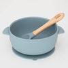 Silicone Baby Bowl & Spoon - Green/Blue/Pink - Green Island
