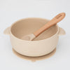 Silicone Baby Bowl & Spoon - Green/Blue/Pink - Green Island
