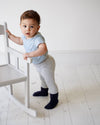 Non-Slip Stay on Baby and Toddler Socks - Plain Navy - The Little Sock Company