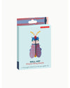 Packaged wall art of a striped wing beetle on a light blue background
