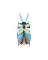 Colorful paper insect model on a white background