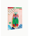 Packaged wall decoration with colorful design on a white background