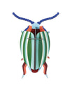 Colorful striped beetle toy on a white background