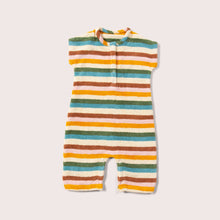  Rainbow Striped Baby Towelling Romper - Little Green Radicals