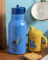 Puce & Pilou Water Bottle – Kids Stainless Steel Flask with Carabiner - Moulin Roty