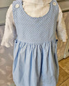 Reversible Pinafore Dress - Sky Blue Pokka dot/Blue Daisy - Ruth Lednik