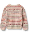 Pink Knitted Jacquard Olga Jumper - Wheat