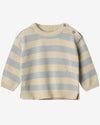 Beige & Blue Striped Knitted Morgan Jumper - Wheat