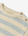 Beige & Blue Striped Knitted Morgan Jumper - Wheat