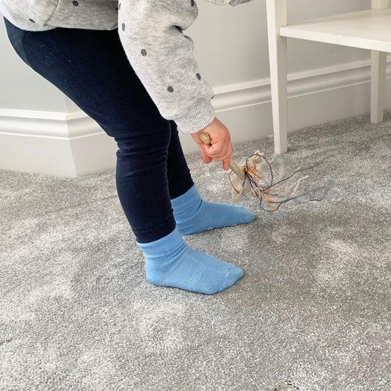 Non-Slip Stay on Baby & Toddler Ocean Blue Socks - The Little Sock Company