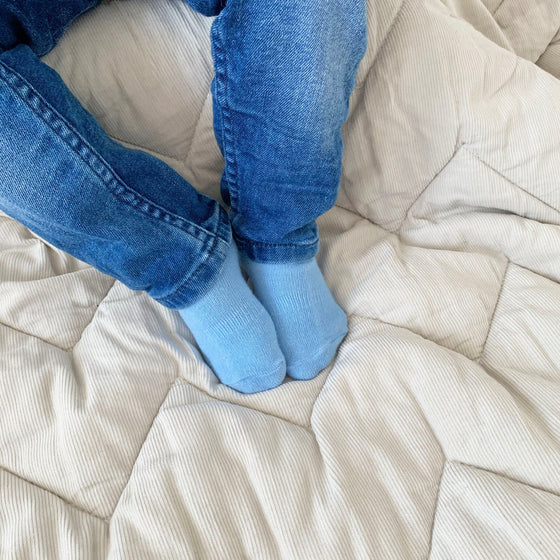 Non-Slip Stay on Baby & Toddler Ocean Blue Socks - The Little Sock Company