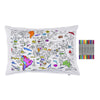 world map pillowcase - colour in & learn - The Blue Zebra