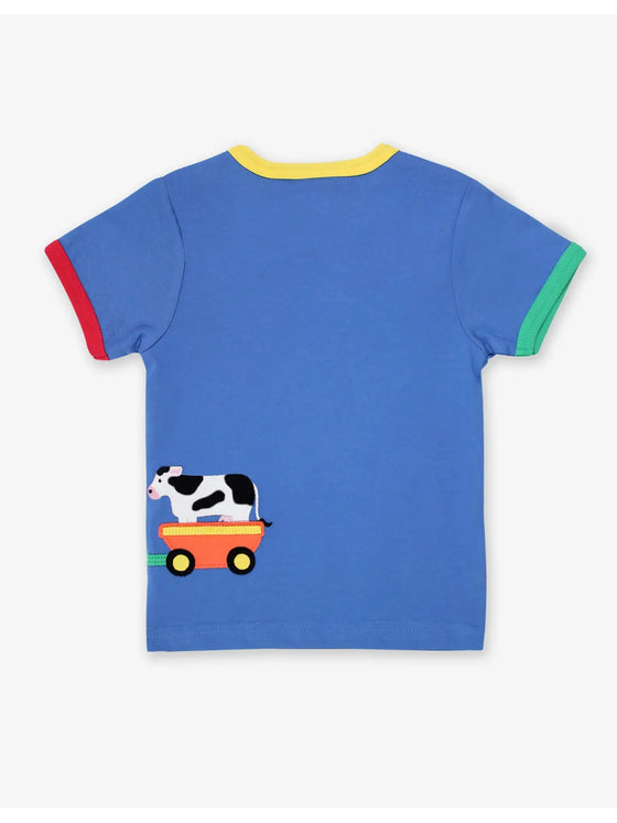 Organic Animal Train Applique T-Shirt - Toby Tiger