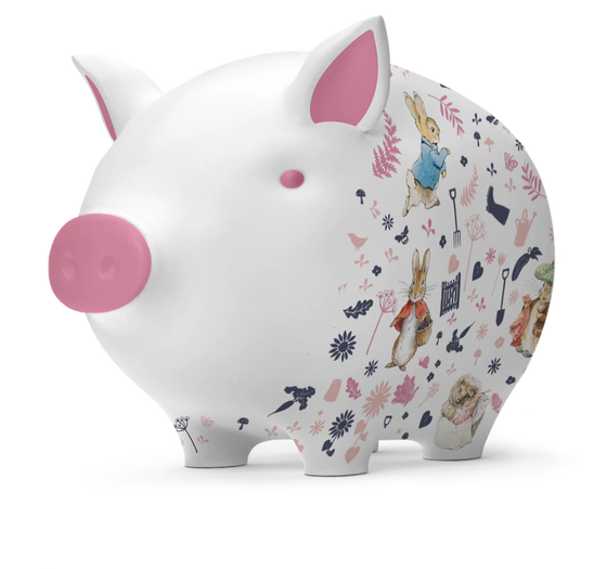 Peter Rabbit and Friends in the Garden Pink Piggy Bank - Tilly Pig