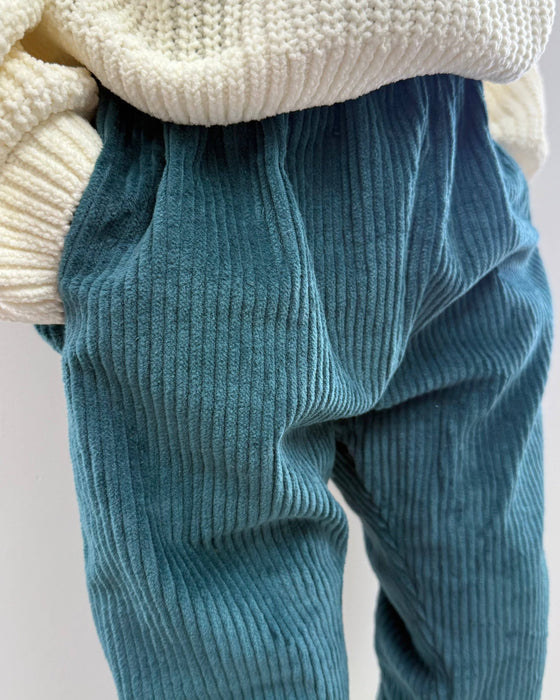 Petrol Corduroy “Kid Fit” Trousers - Fred & Noah