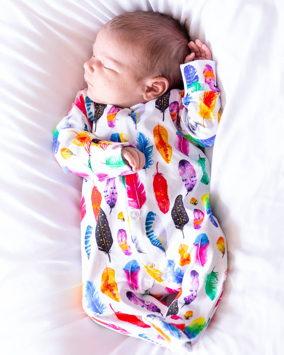 Rainbow Feather sleepsuit - Fred and Noah