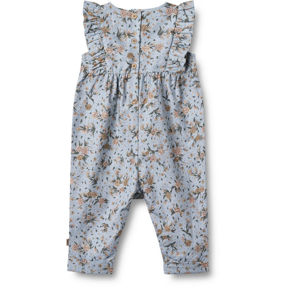 Pretty, Blue, Floral Romper -  Milia - Wheat