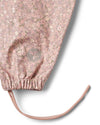 Floral patterned pink bag with a brand logo on a white background