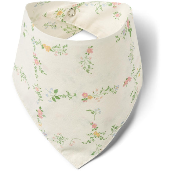 2 Bandanna Bibs - Floral Print - Wheat