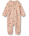 Organic Cotton Christmas Sleepsuit – Festive Baby Pyjamas - Wheat