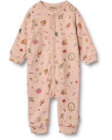  Organic Cotton Christmas Sleepsuit – Festive Baby Pyjamas - Wheat