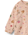 Organic Cotton Christmas Sleepsuit – Festive Baby Pyjamas - Wheat