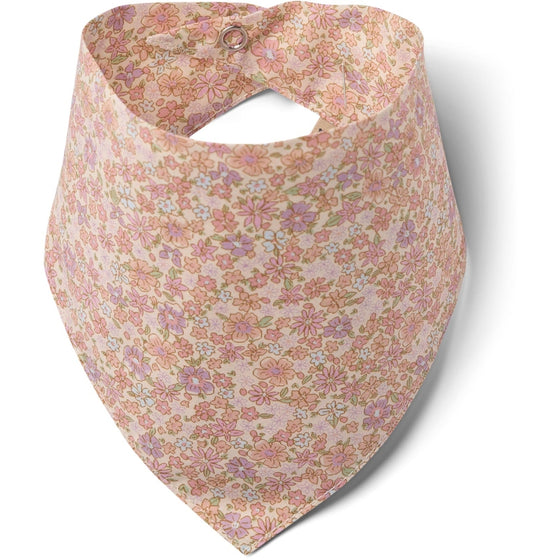 2 Bandanna Bibs - Floral Print - Wheat