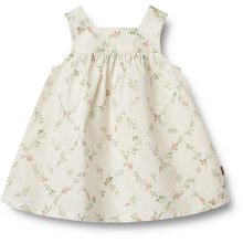  White Dress with Flower Print - Ayla - Wheat