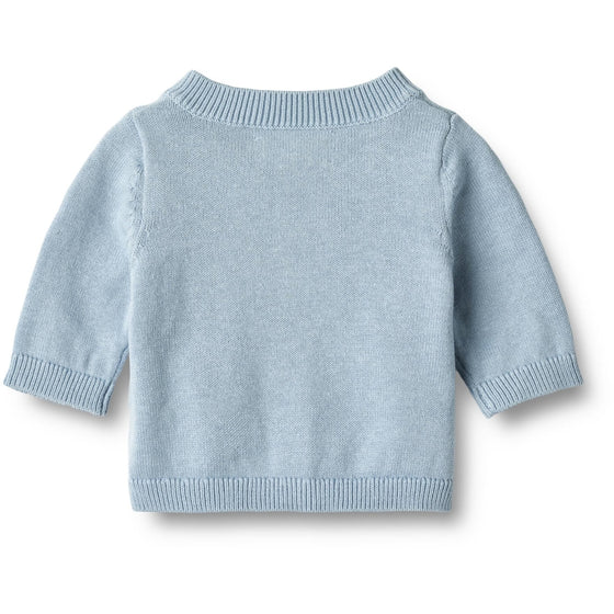 Baby Blue Knitted Cardigan - Wheat