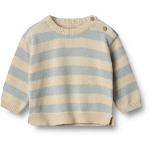  Light Knitted Blue Stripped Morgan Jumper - Wheat