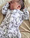 Hare print cotton sleepsuit - Fred and Noah