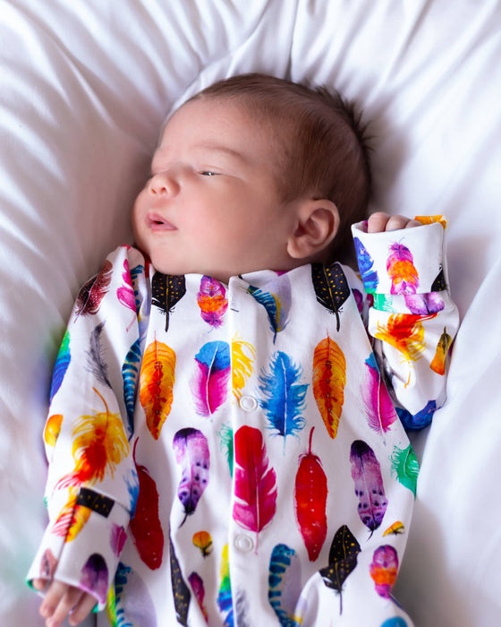 Rainbow Feather sleepsuit - Fred and Noah