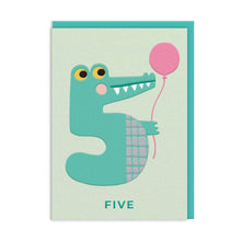  Age 5 Crocodile Birthday Card - Ohh Deer