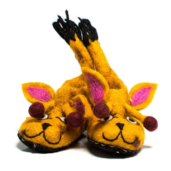 Twiga The Giraffe Handmade Felted Slippers - Hector and Queen