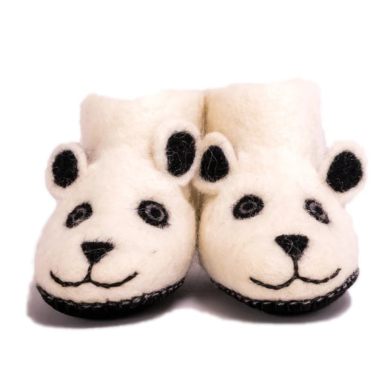 Dube The Polar Bear Handmade Felted Slippers - Hector and Queen