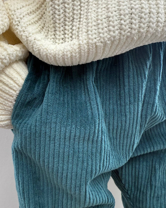 Petrol Corduroy “Kid Fit” Trousers - Fred & Noah