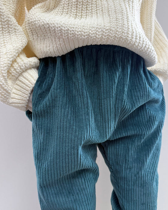 Petrol Corduroy “Kid Fit” Trousers - Fred & Noah