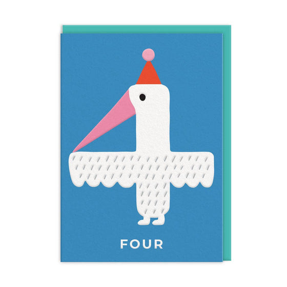 Age 4 Tropical Bird Birthday Card - Ohh Dear