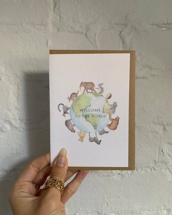 Welcome to the World Earth Baby Card - Little Roglets