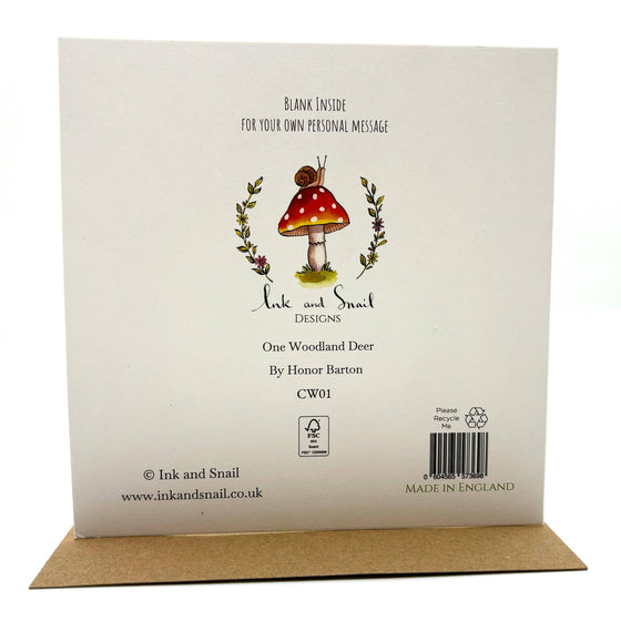 1st Birthday Card - Woodland Deer - Ink Snail Limited