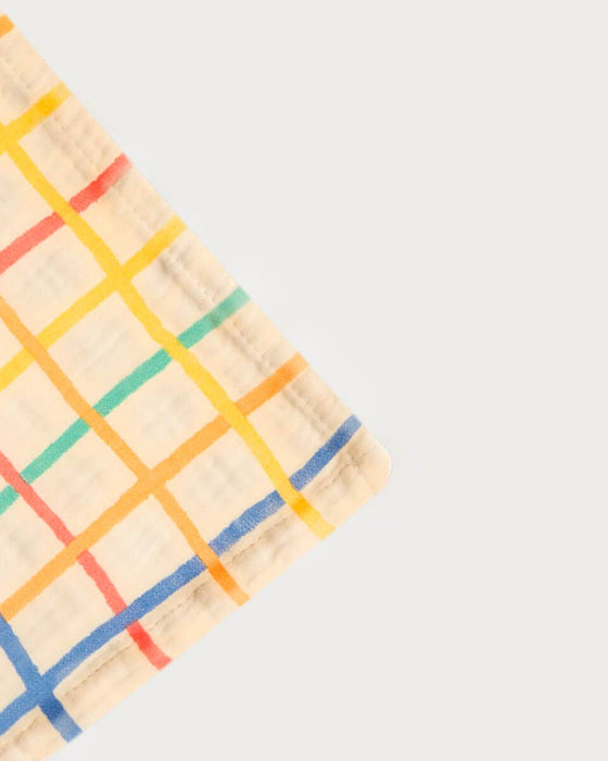 Rainbow Check Large Muslin Swaddle Blanket - Organic Cotton - The Bonnie Mob