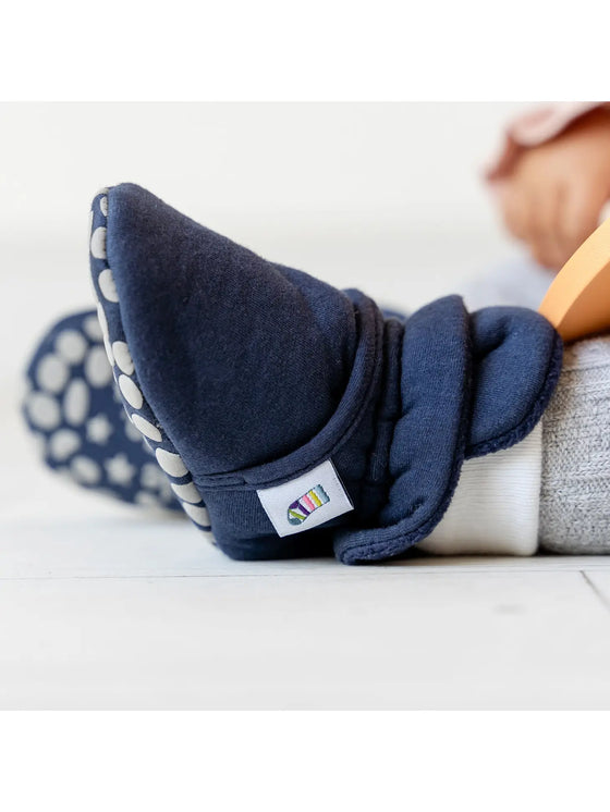 Stay-On, Non-Slip Bootie - Navy - Perfect Pram Slipper - The Little Sock Company