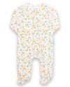 Baby onesie with giraffe pattern on a white background