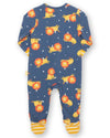 Lion & Mouse Organic Cotton Baby Sleepsuit - Kite