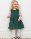 Rosey Posey Organic Cotton Cord Pinafore Dress - Kite
