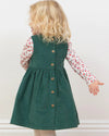 Rosey Posey Organic Cotton Cord Pinafore Dress - Kite