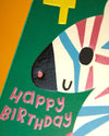 Age 4 Birthday Card – Psychedelic Zebra by Raspberry Blossom